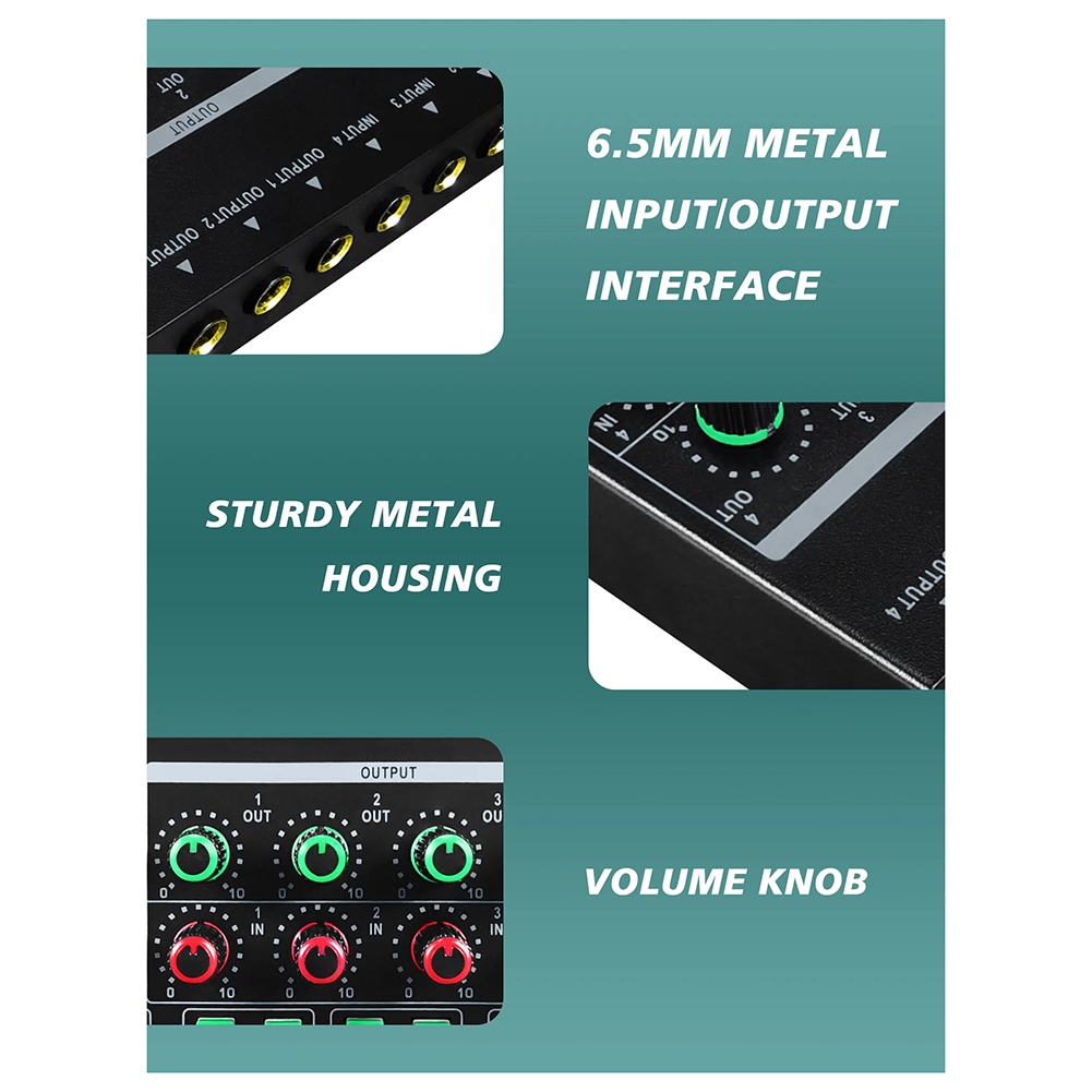 Headphone Amplifier - (MEOF) -LQ04 ميكسر صوتي رباعي القنوات