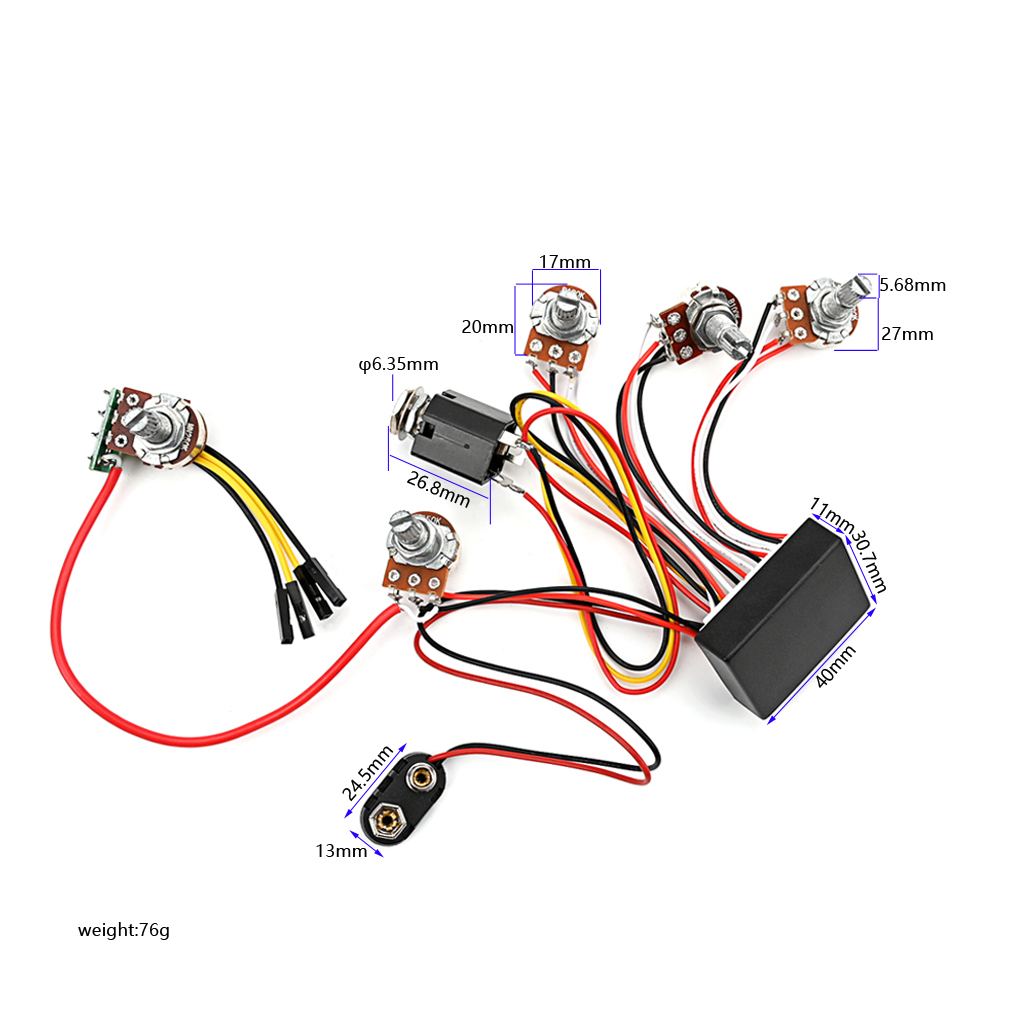 Passive Preamp - قبل السلكية 3 الفرقة نشط باس