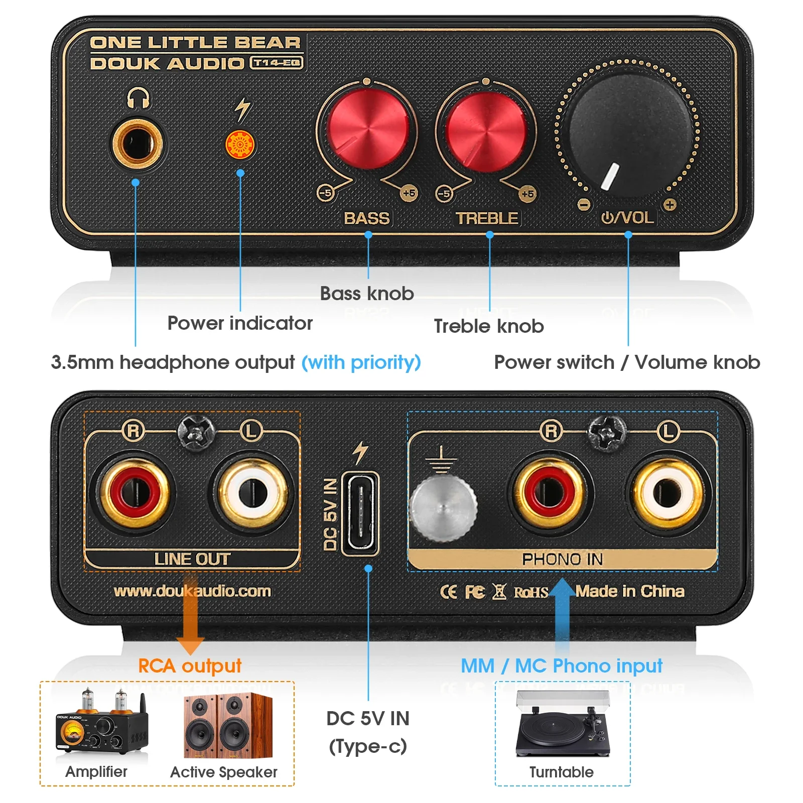 دوك الصوت T14-EQ ستيريو RIAA م - مراجعة Passive Preamp وسعره