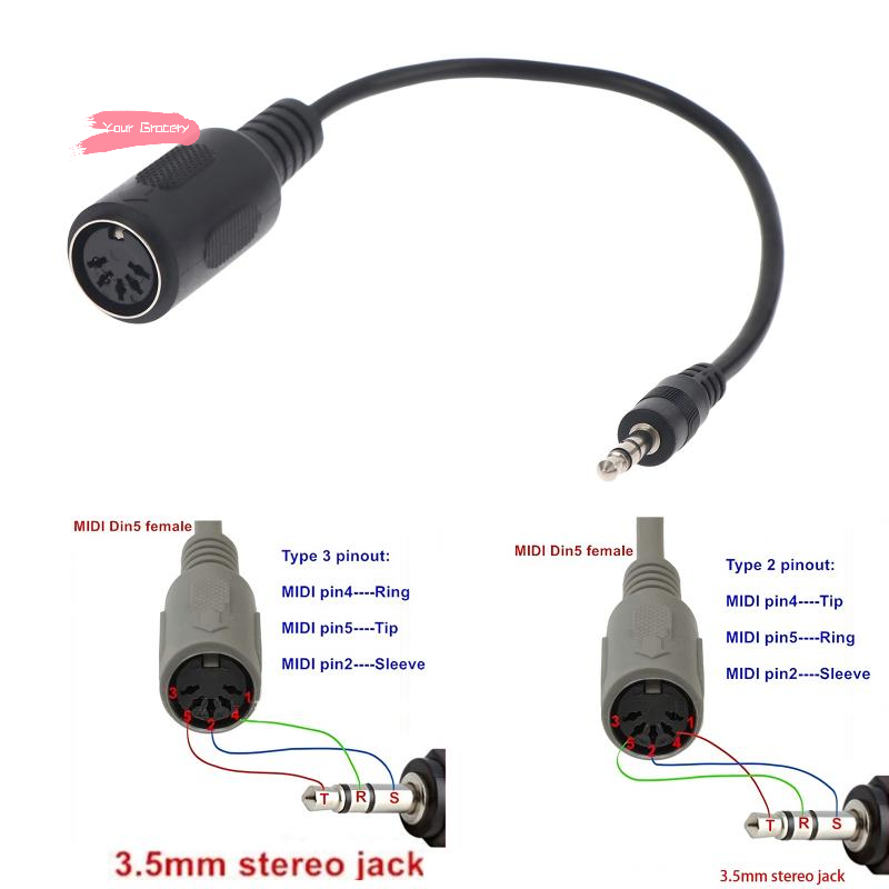 كابل محول Y-MIDI Din 5 إلى 3.5 - مراجعة Trs Cable وسعره